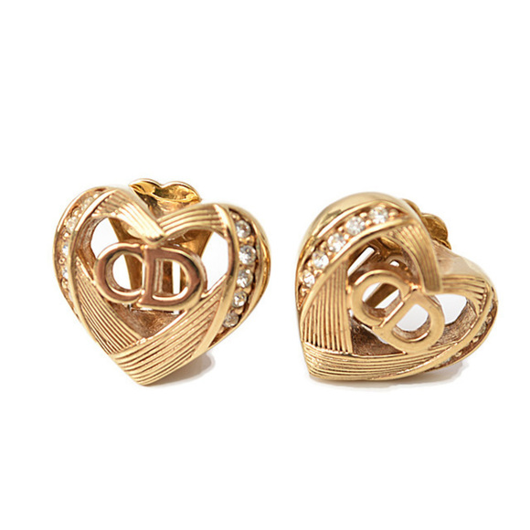 Dior Christian Dior Vintage Heart Motif Earrings Metal Earrings